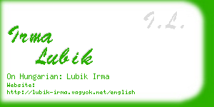 irma lubik business card